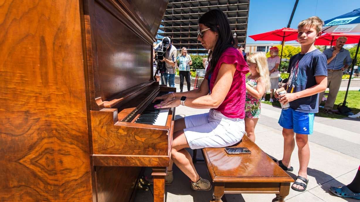 Photo of Key Changes at 123 W South Temple, Salt Lake City UT 84101. Playable piano sculpture on the plaza outside Abravanel Hall; anyone/all ages…