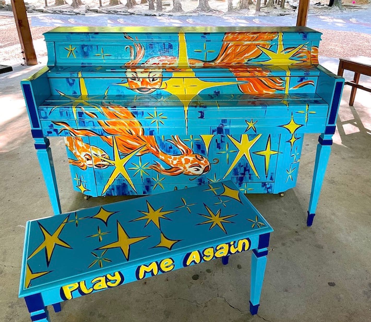 Photo of Marina at 4780, Webb Bridge Road, Alpharetta, Fulton County, Georgia, 30005, United States. A free Play Me Again Pianos instrument at Webb Bridge Park; the gallery does…