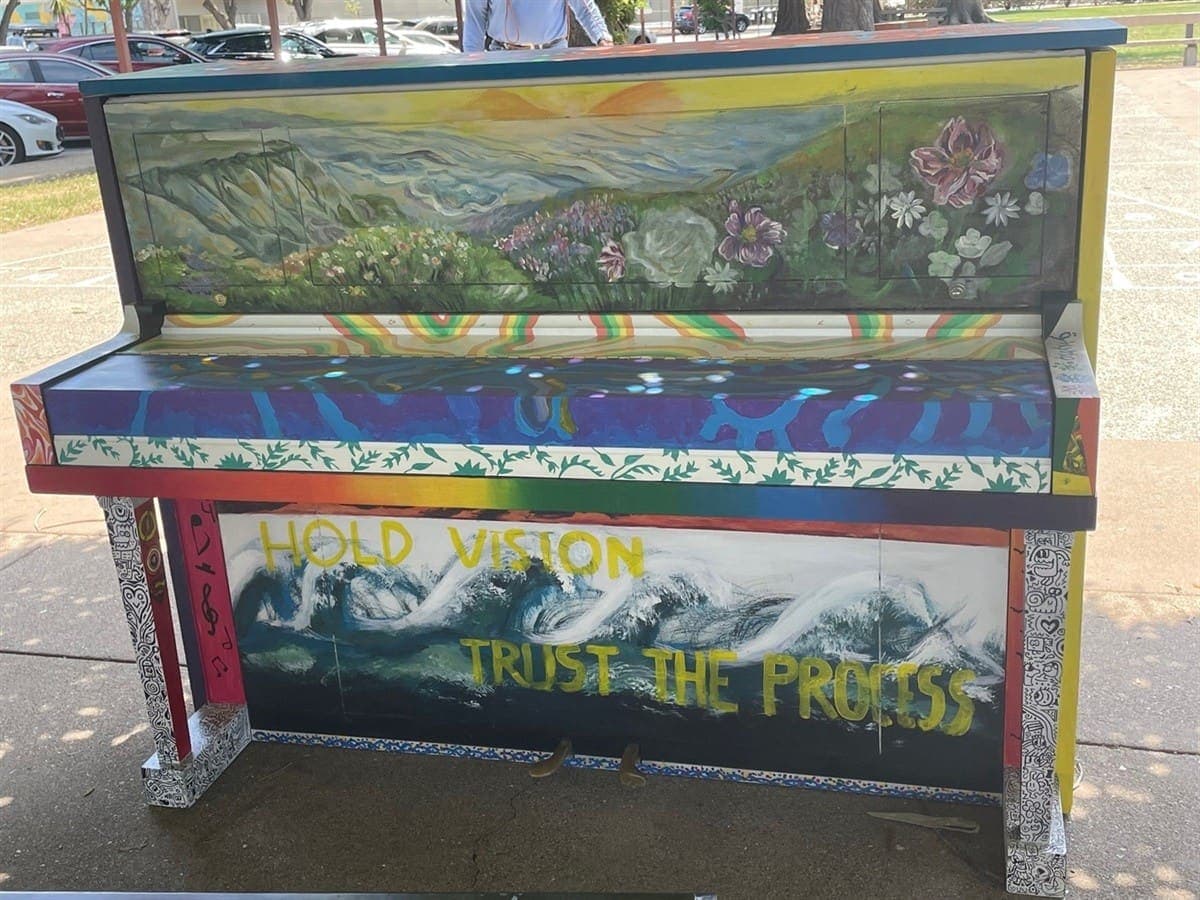 Public piano in Palo Alto, California, United States