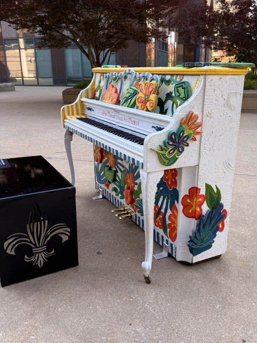 Photo of Armillary Sphere at 220 W Main St, Louisville, KY 40202. A 2026 Downtown Tunes public piano at LG&E Center, painted as “Armillary…