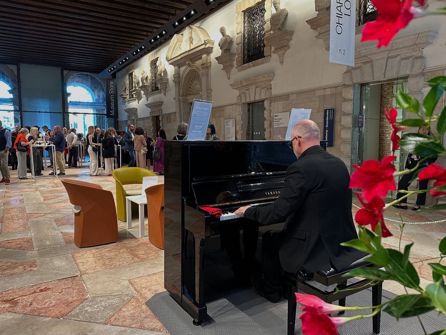 Photo of Cecilia Public Piano at Ca' Pesaro at 30135, Venezia-Murano-Burano, Burano, Venezia, Veneto, Italia. A public piano named Cecilia in the entrance hall of Ca' Pesaro,…