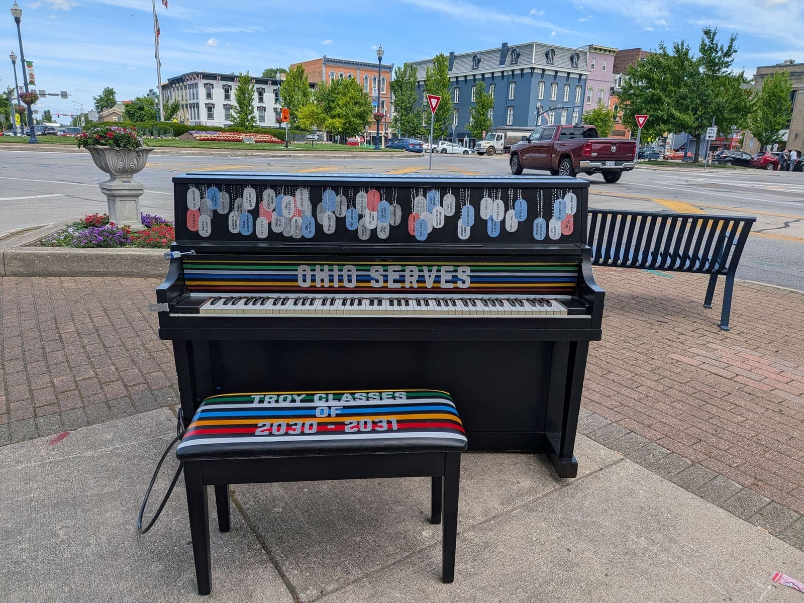Public piano in Troy, Ohio, United States