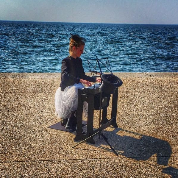 Public piano in Thessaloniki Municipal Unit, Macedonia and Thrace, Greece