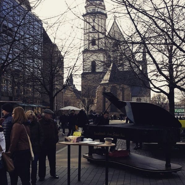 Public piano in Leipzig, Saxony, Germany