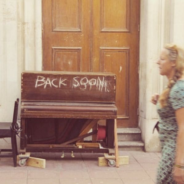 Public piano in Brighton, England, United Kingdom