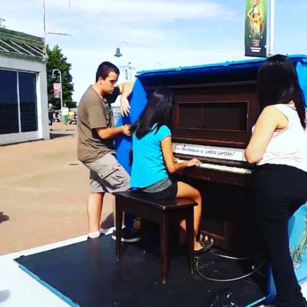 Public piano in Trois-Rivières, Quebec, Canada