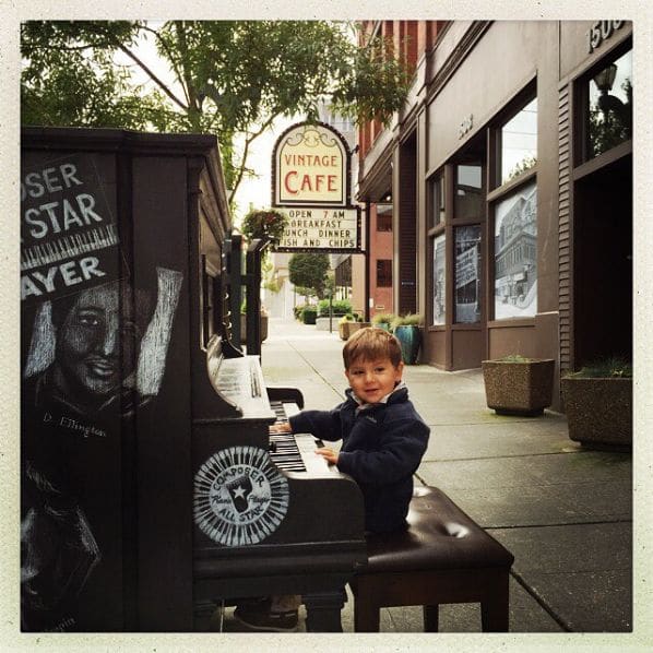 Public piano in Everett, Washington, United States