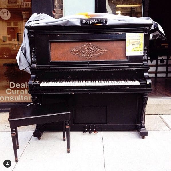 Public piano in Guelph, Ontario, Canada