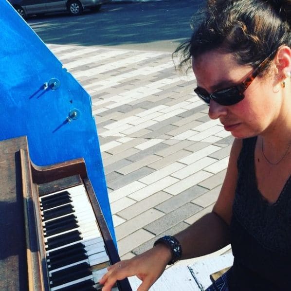Public piano in Trois-Rivières, Quebec, Canada