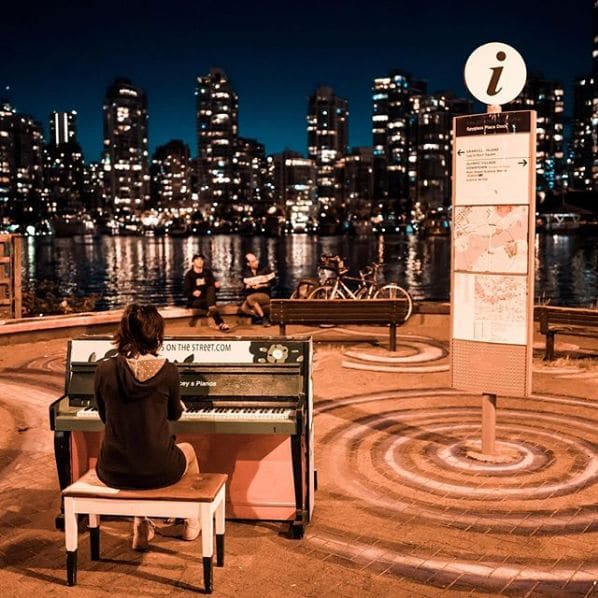 Public piano in New Westminster, British Columbia, Canada