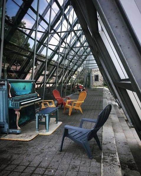 Public piano in Rimouski, Quebec, Canada