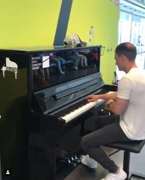 Public piano in Charleroi, Hainaut, Belgium
