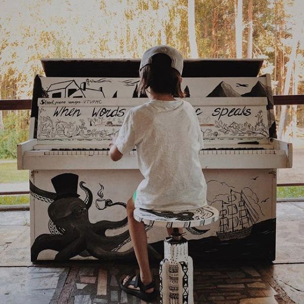 Public piano in Utena County, Lithuania