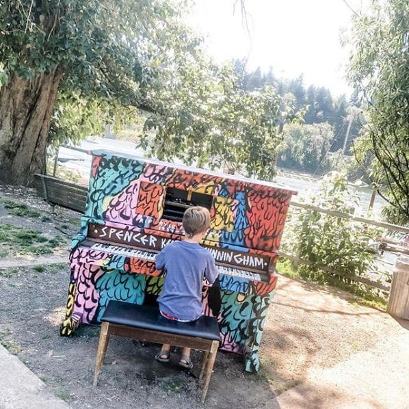 Public piano in Portland, Oregon, United States