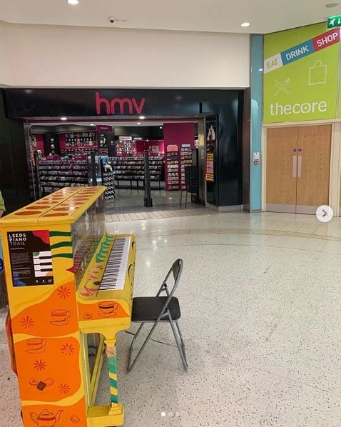 Public piano in Leeds, England, United Kingdom