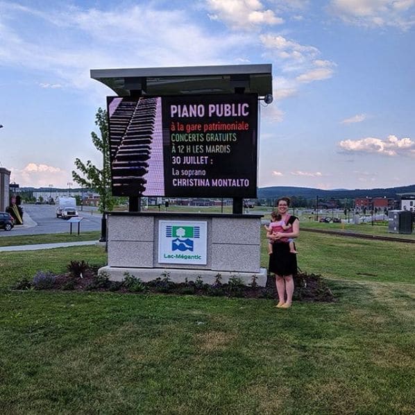 Public piano in Lac-Mégantic, Quebec, Canada