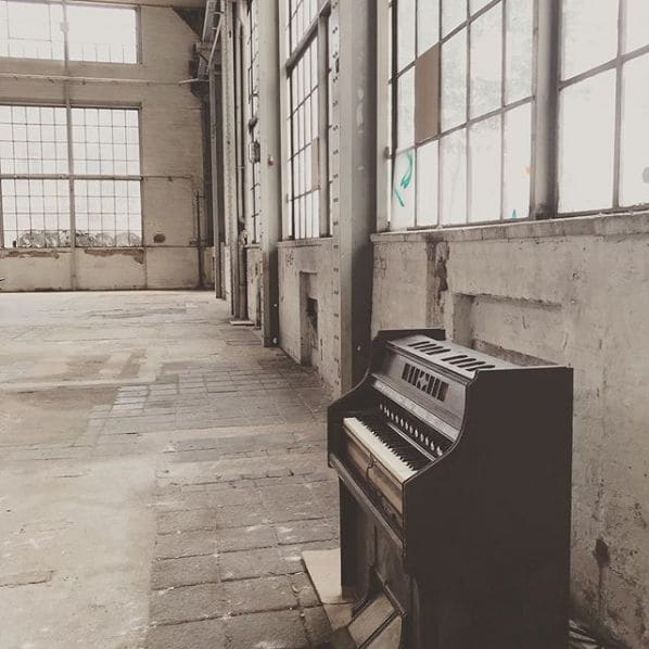 Public piano in Leipzig, Saxony, Germany