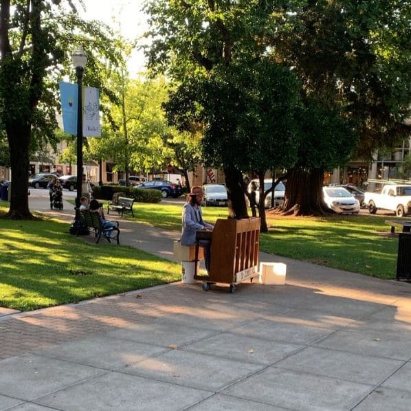 Public piano in Sonoma County, California, United States