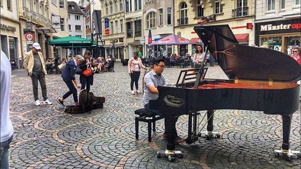 Public piano in Bonn, North Rhine-Westphalia, Germany