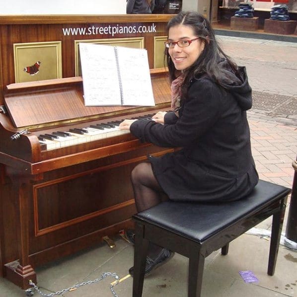 Public piano in Westminster, England, United Kingdom