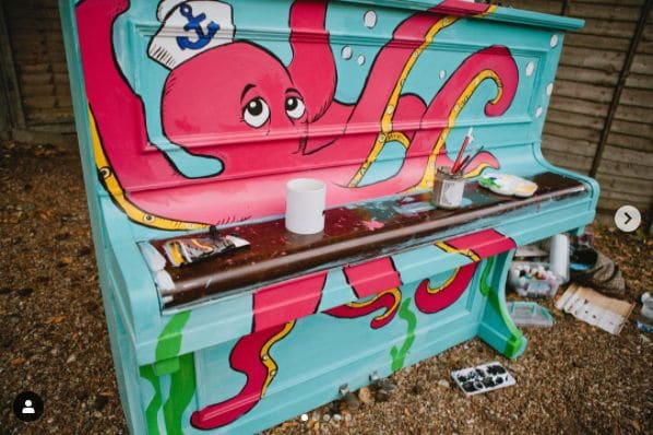 Public piano in Portsmouth, England, United Kingdom
