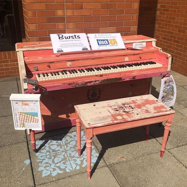 Public piano in Corvallis, Oregon, United States
