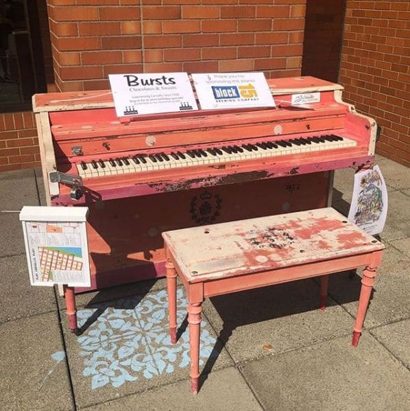 Public piano in Corvallis, Oregon, United States