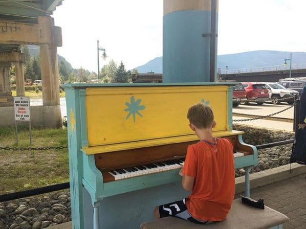 Public piano in Columbia-Shuswap Regional District, British Columbia, Canada