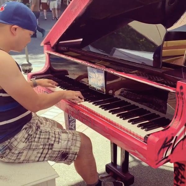 Public piano in Bellevue, Washington, United States