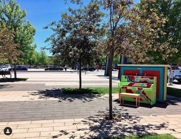 Public piano in Joliette, Quebec, Canada