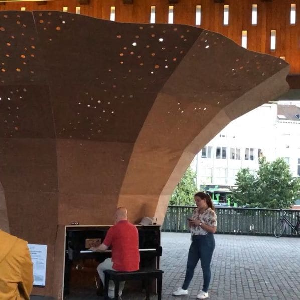 Public piano in Ghent, East Flanders, Belgium