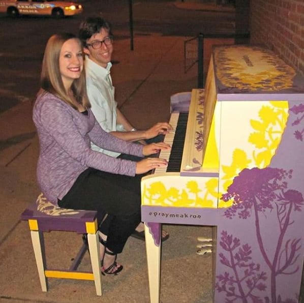 Public piano in Akron, Ohio, United States