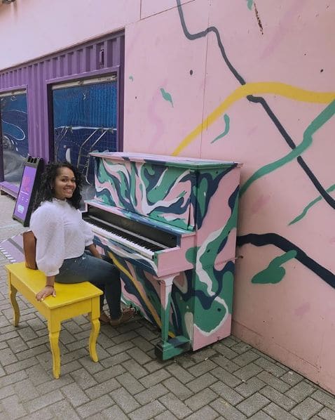 Public piano in Roussillon, Quebec, Canada