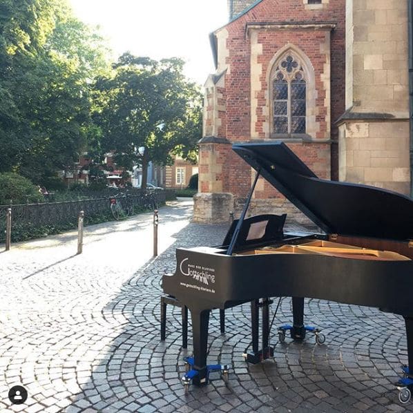 Public piano in Münster, North Rhine-Westphalia, Germany