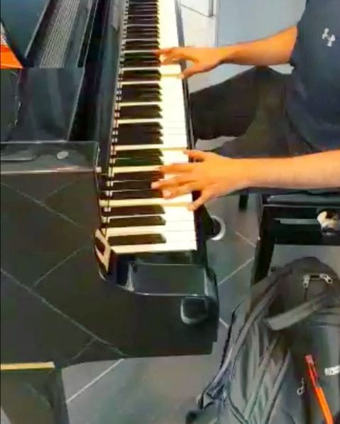 Public piano in East New Britain, Papua New Guinea