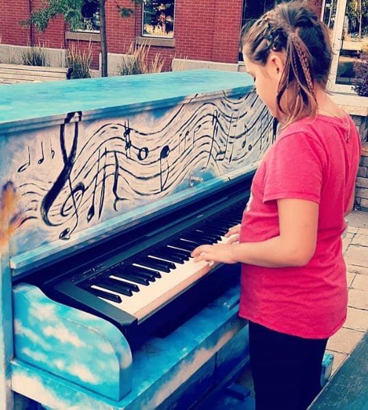 Public piano in Fredericton, New Brunswick, Canada