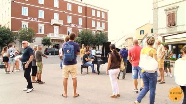 Public piano in Livorno, Tuscany, Italy