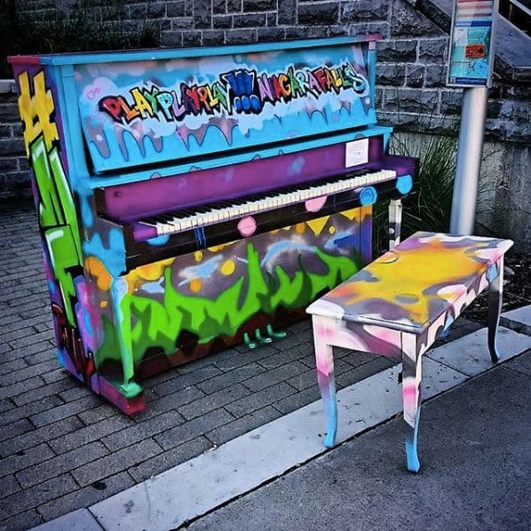 Public piano in Niagara Falls, Ontario, Canada