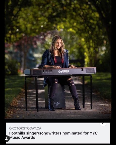 Public piano in Town of Okotoks, Alberta, Canada