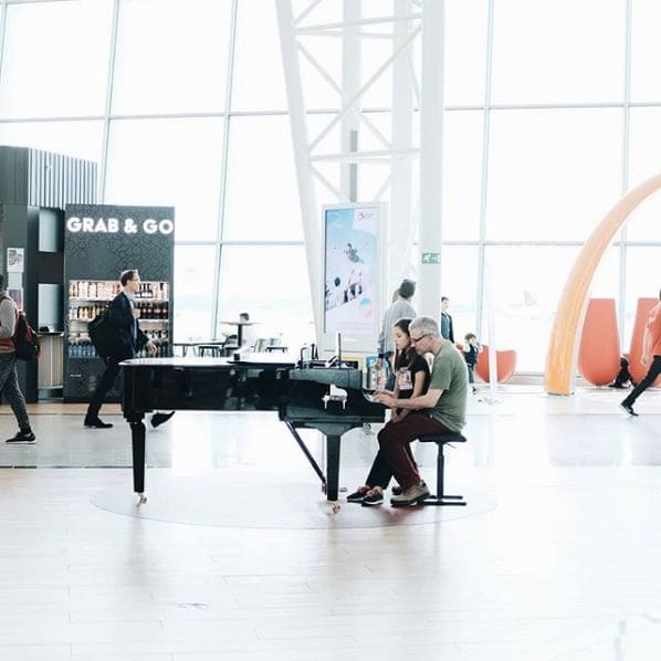 Public piano in Halle-Vilvoorde, Flemish Brabant, Belgium