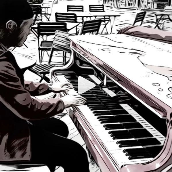 Public piano in Bellevue, Washington, United States