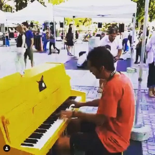 Public piano in Boulogne-Billancourt, Ile-de-France, France
