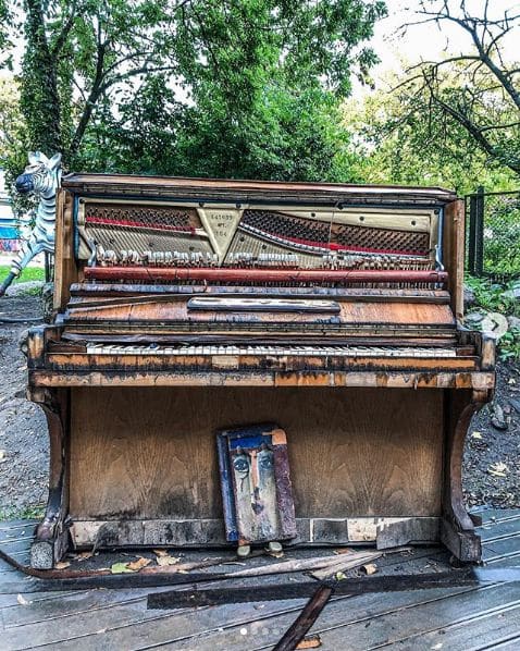 Public piano in Vilnius, Vilnius County, Lithuania