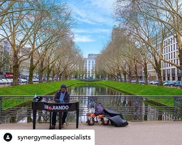 Public piano in Dusseldorf, North Rhine-Westphalia, Germany
