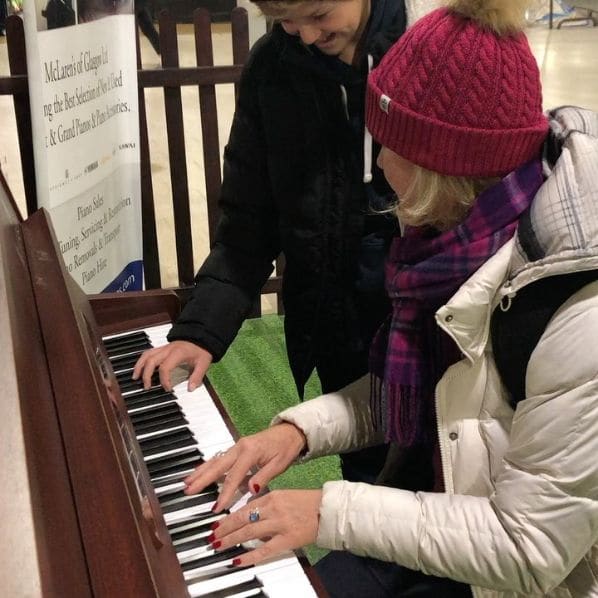 Public piano in Glasgow, Scotland, United Kingdom