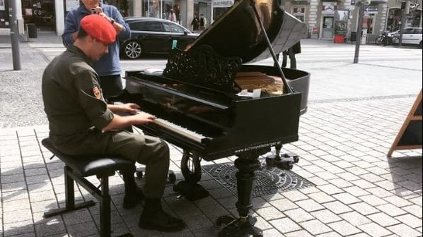 Public piano in Vogelweide, Upper Austria, Austria