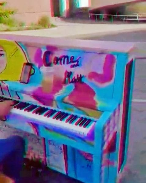 Public piano in Costa Mesa, California, United States