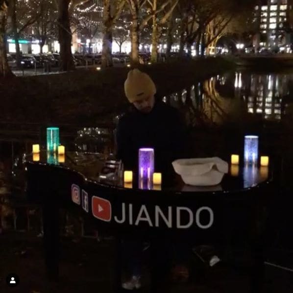 Public piano in Dusseldorf, North Rhine-Westphalia, Germany
