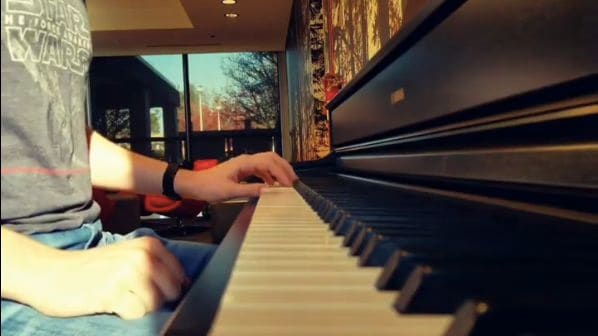 Public piano in Corvallis, Oregon, United States