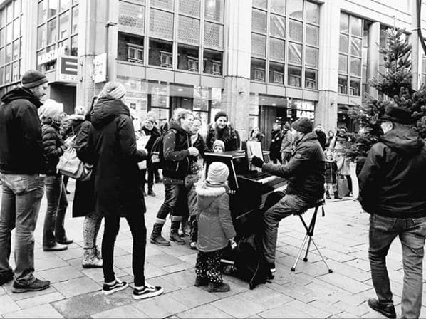 Public piano in Lübeck, Schleswig-Holstein, Germany